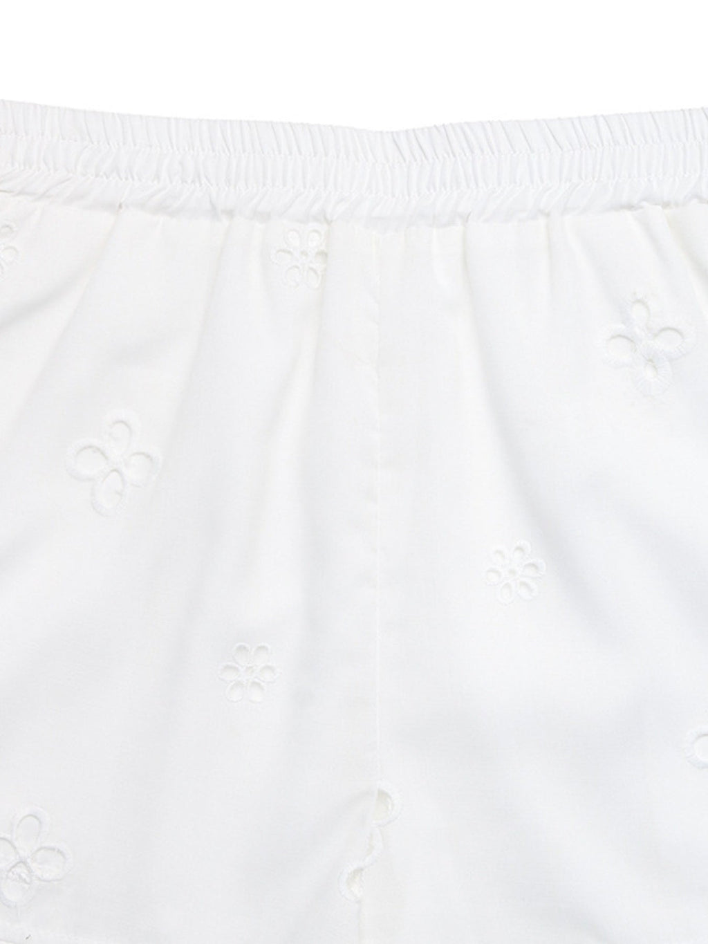 Embroidered Lace Hem Shorts