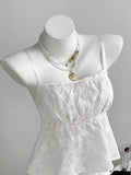 Lace Detail Eyelet Cami and Shorts Set