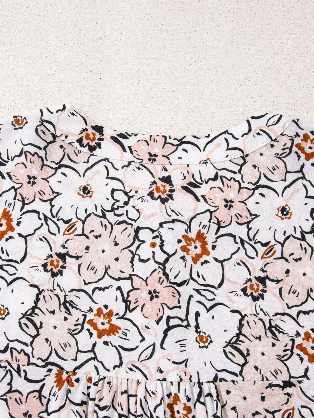 Floral Print Frilled Puff Sleeve Button Down Shirt