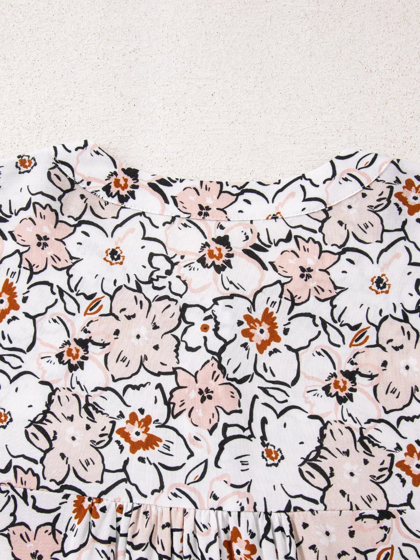 Floral Print Frilled Puff Sleeve Button Down Shirt
