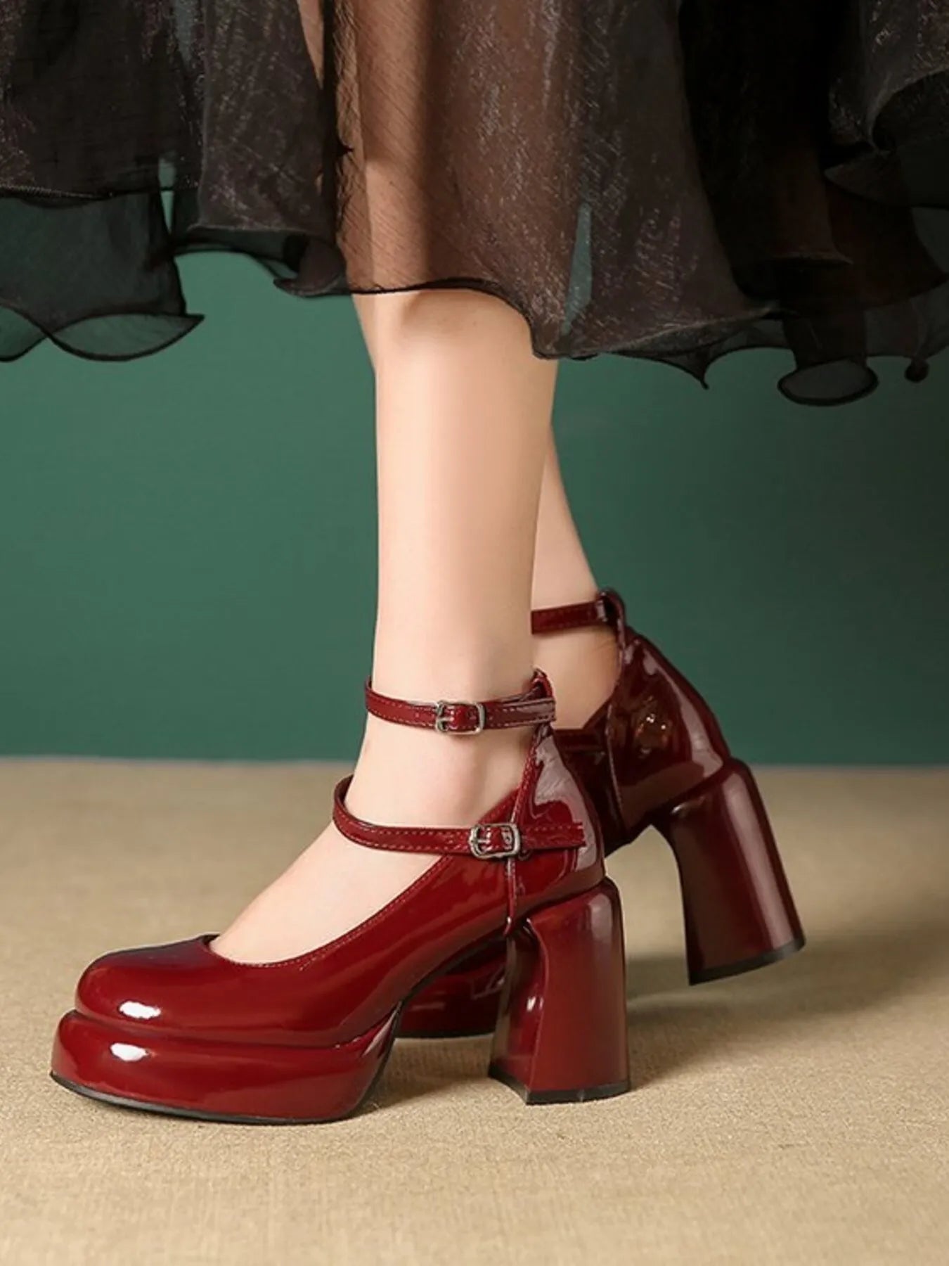Patent Leather Mary Jane Platform Pumps