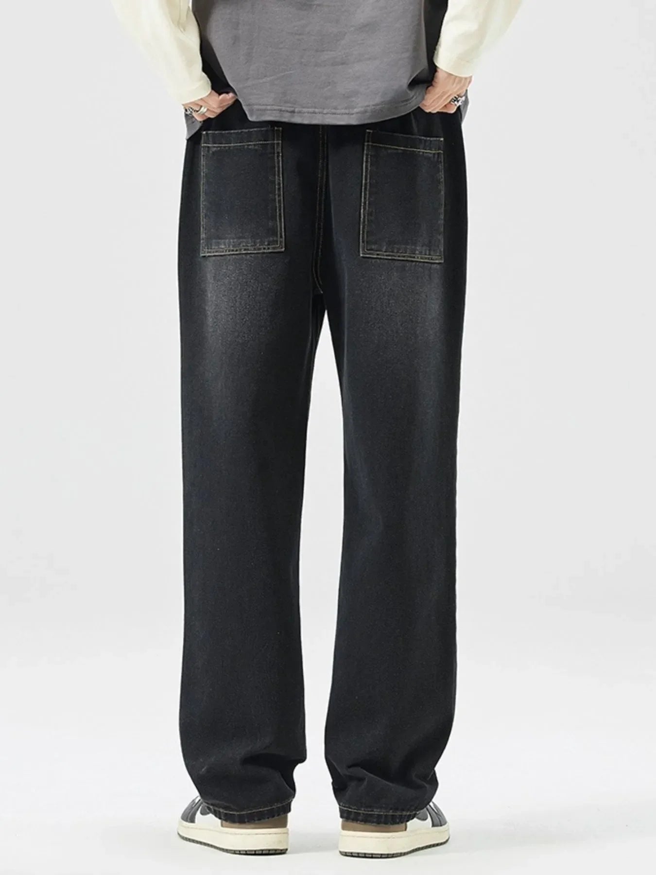 Men's Full Size Wide Leg Wash Jeans Plus Size