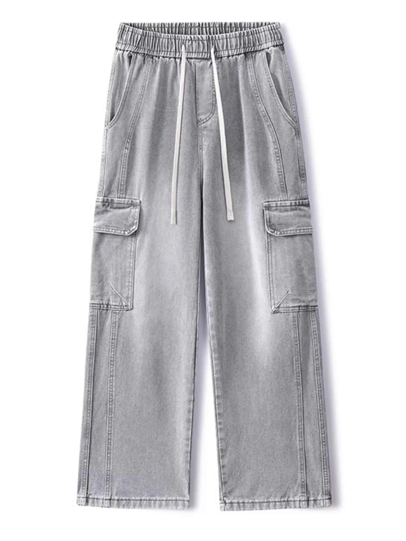 Men's Full Size Wide Leg Cargo Jeans Plus Size