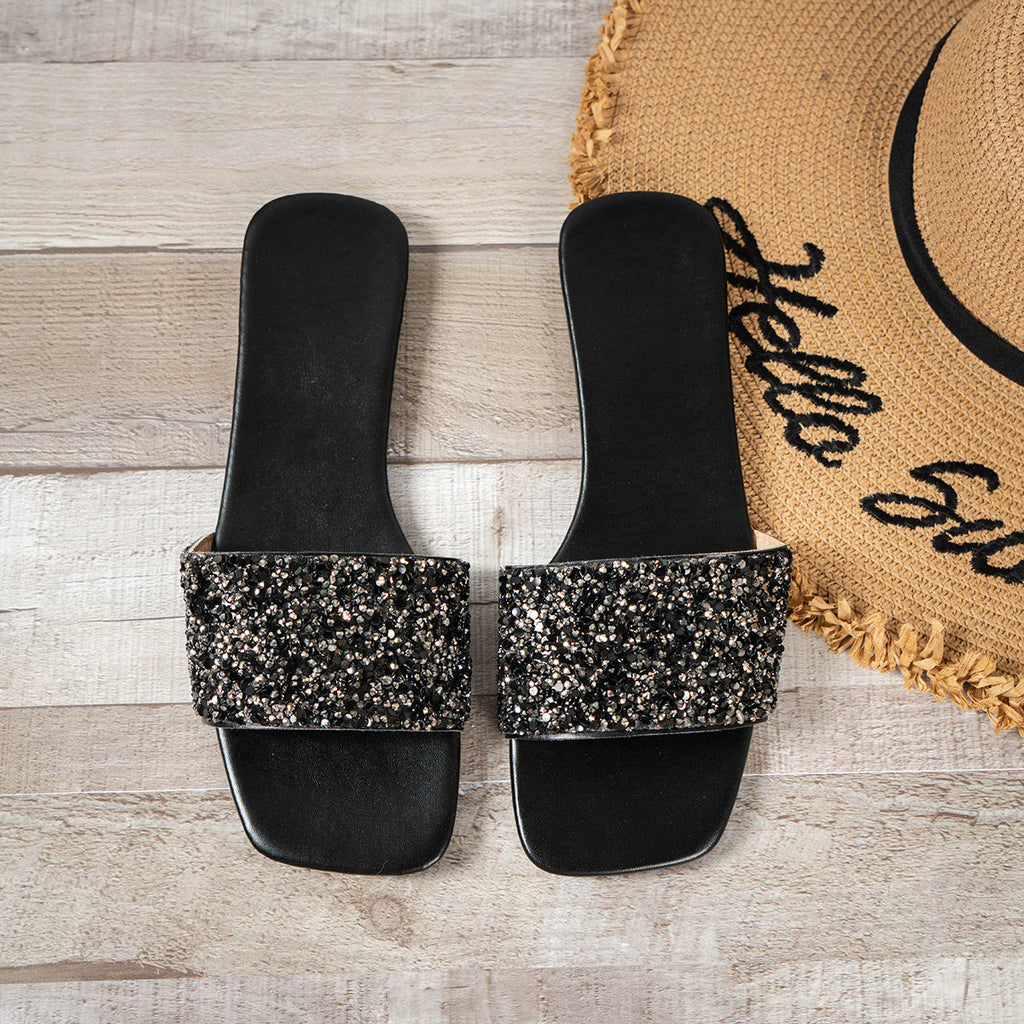 Open Toe Rhinestone Sandals