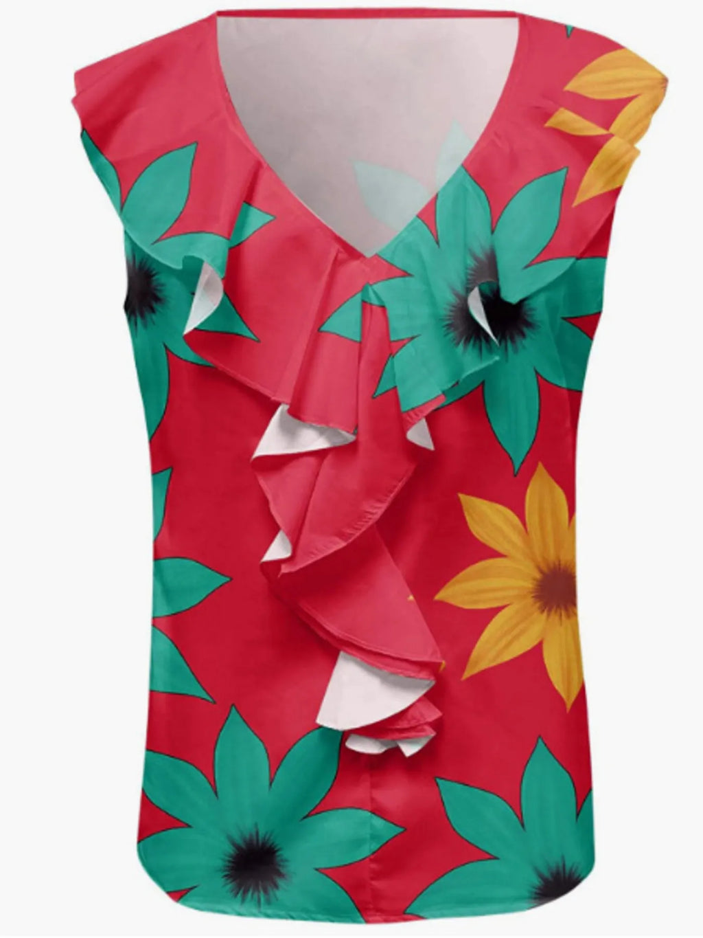 Printed V-Neck Tank