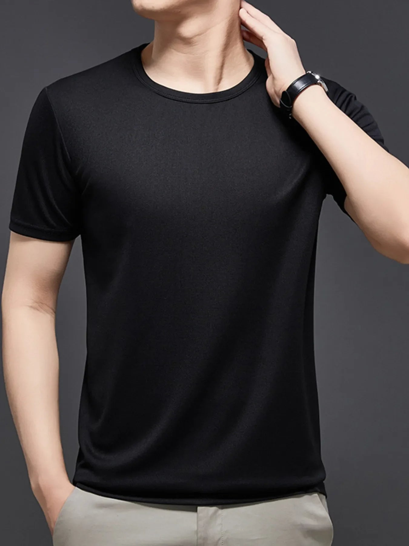 Men's Plus Size Round Neck Short Sleeve T-Shirt