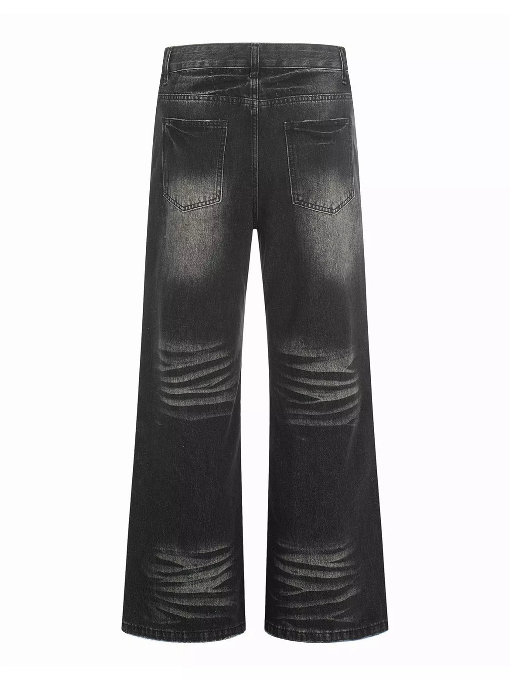 Men's Full Size Vintage Wash Wide Leg Jeans Plus Size