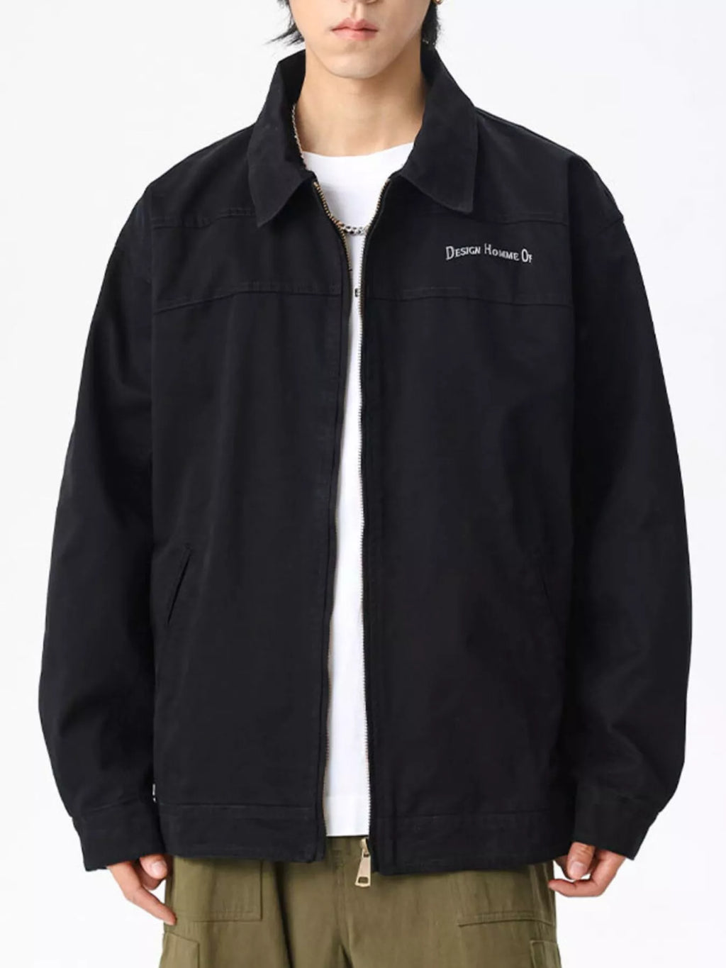 Men's Plus Size Casual Zip Up Jacket
