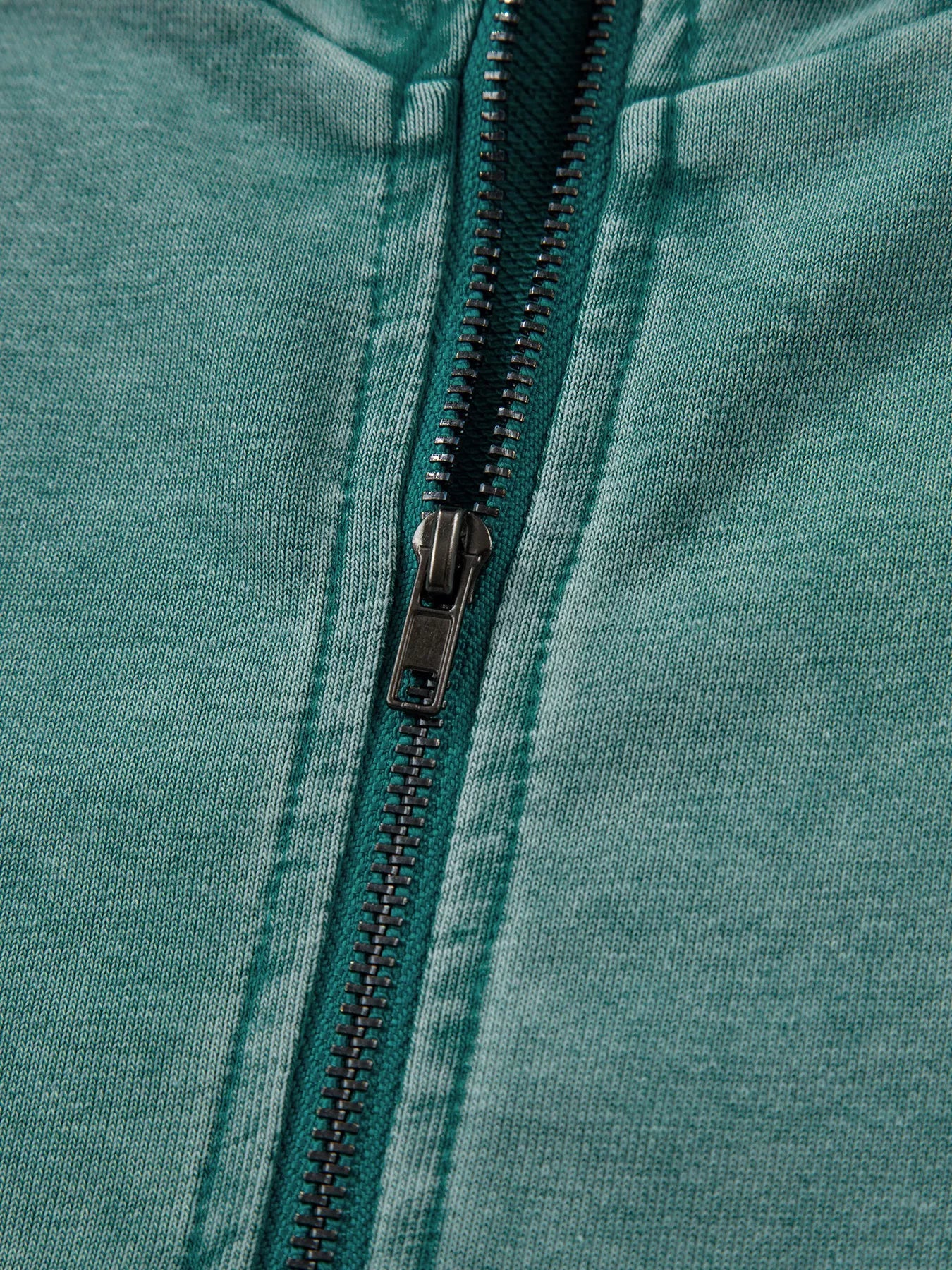 Half Zip Kangaroo Pocket Mineral Wash Baggy Hoodie