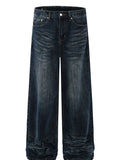 Men's Washed Wide-Leg Jeans