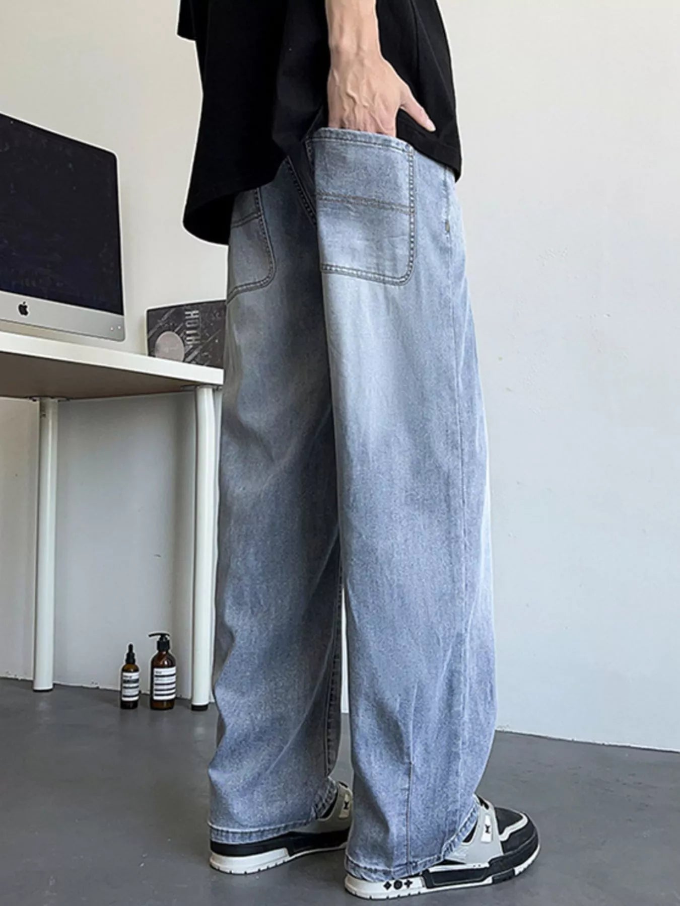 Men's Plus Size Wide Leg Relaxed Fit Jeans