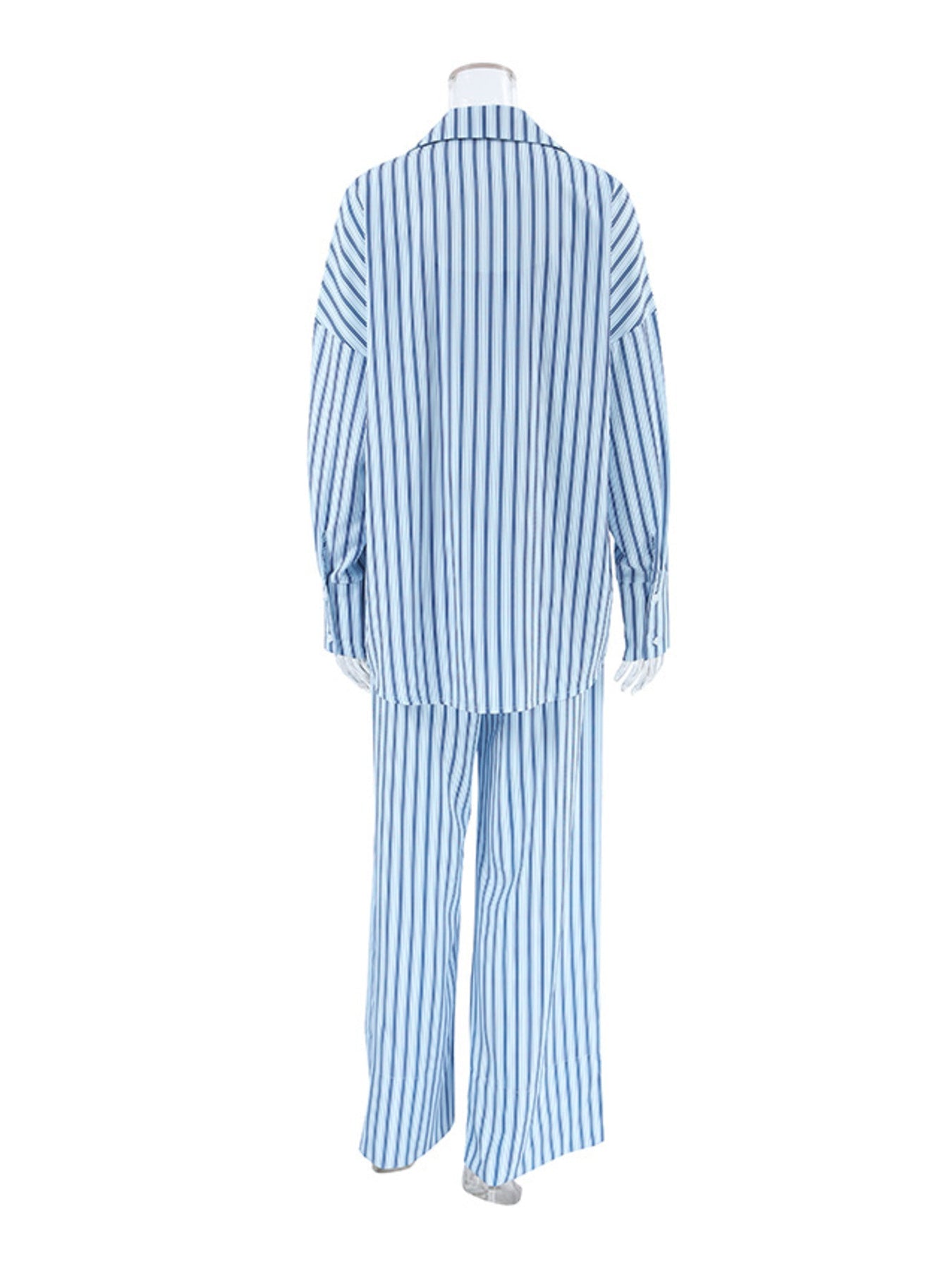 Striped Cami & Shirt and Pants Lounge Set