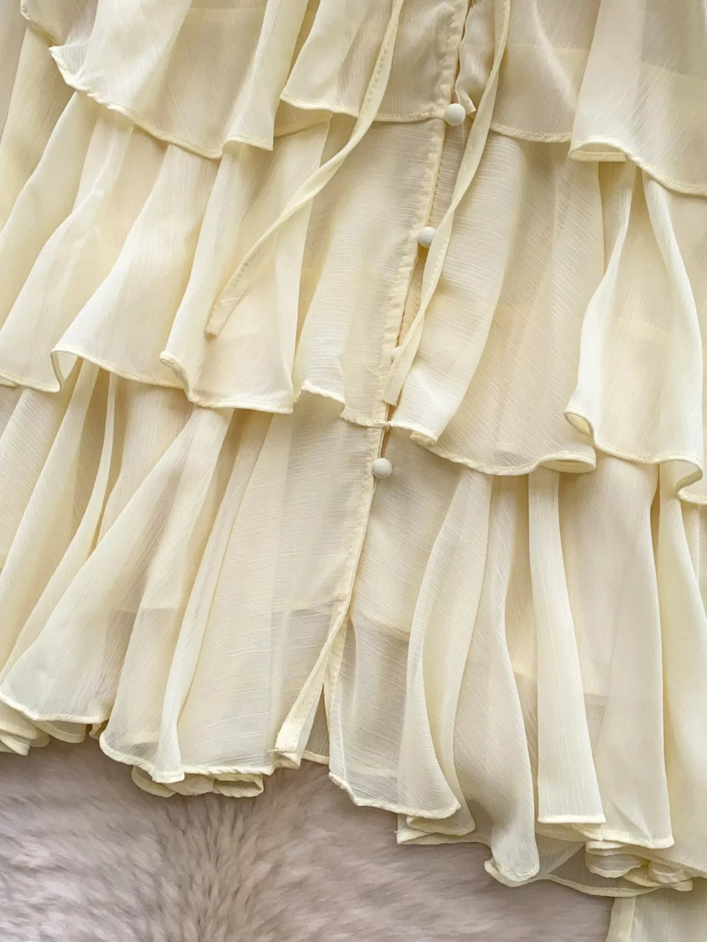 Ruffle Tiered Chiffon Blouse