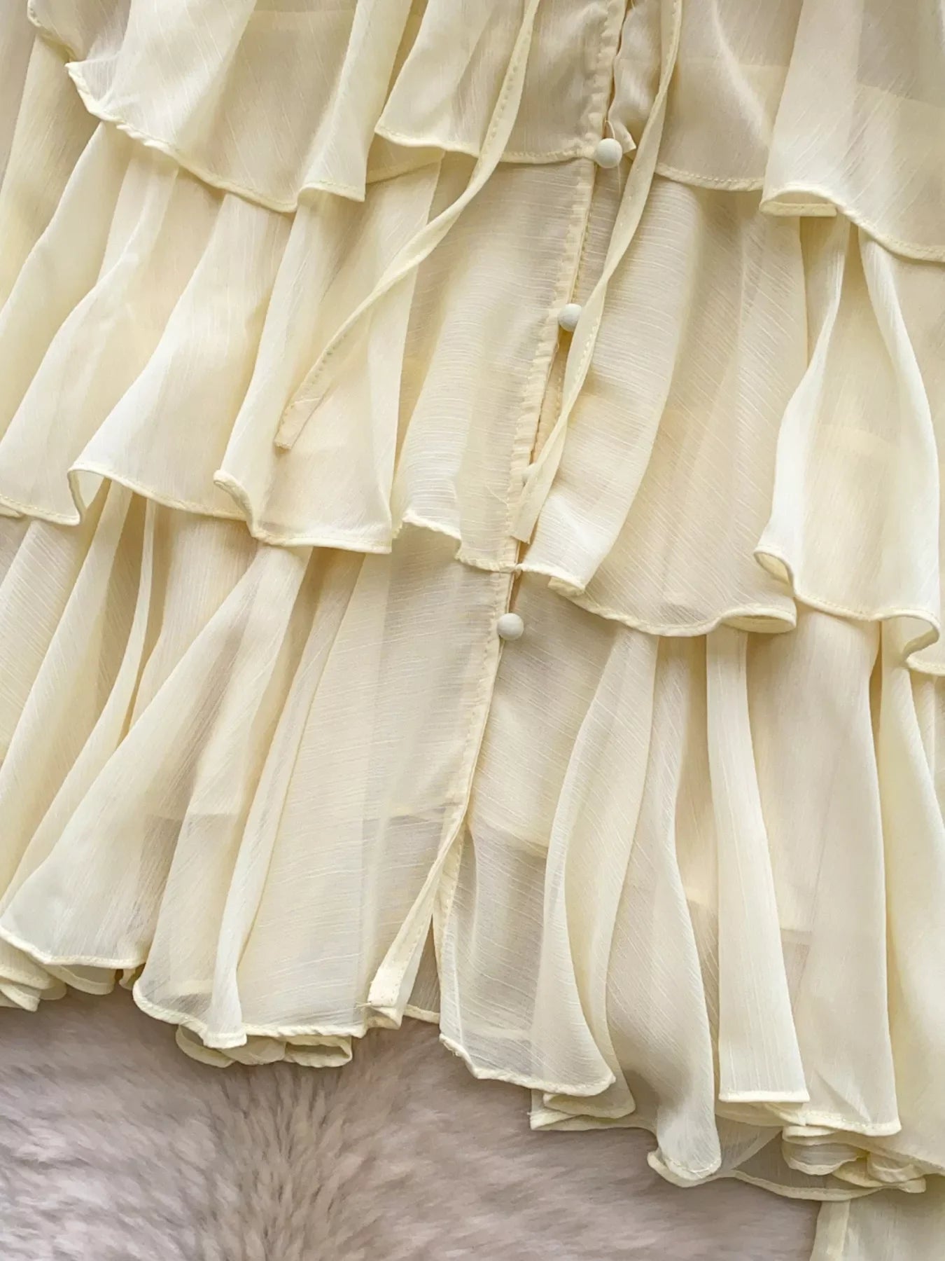 Ruffle Tiered Chiffon Blouse