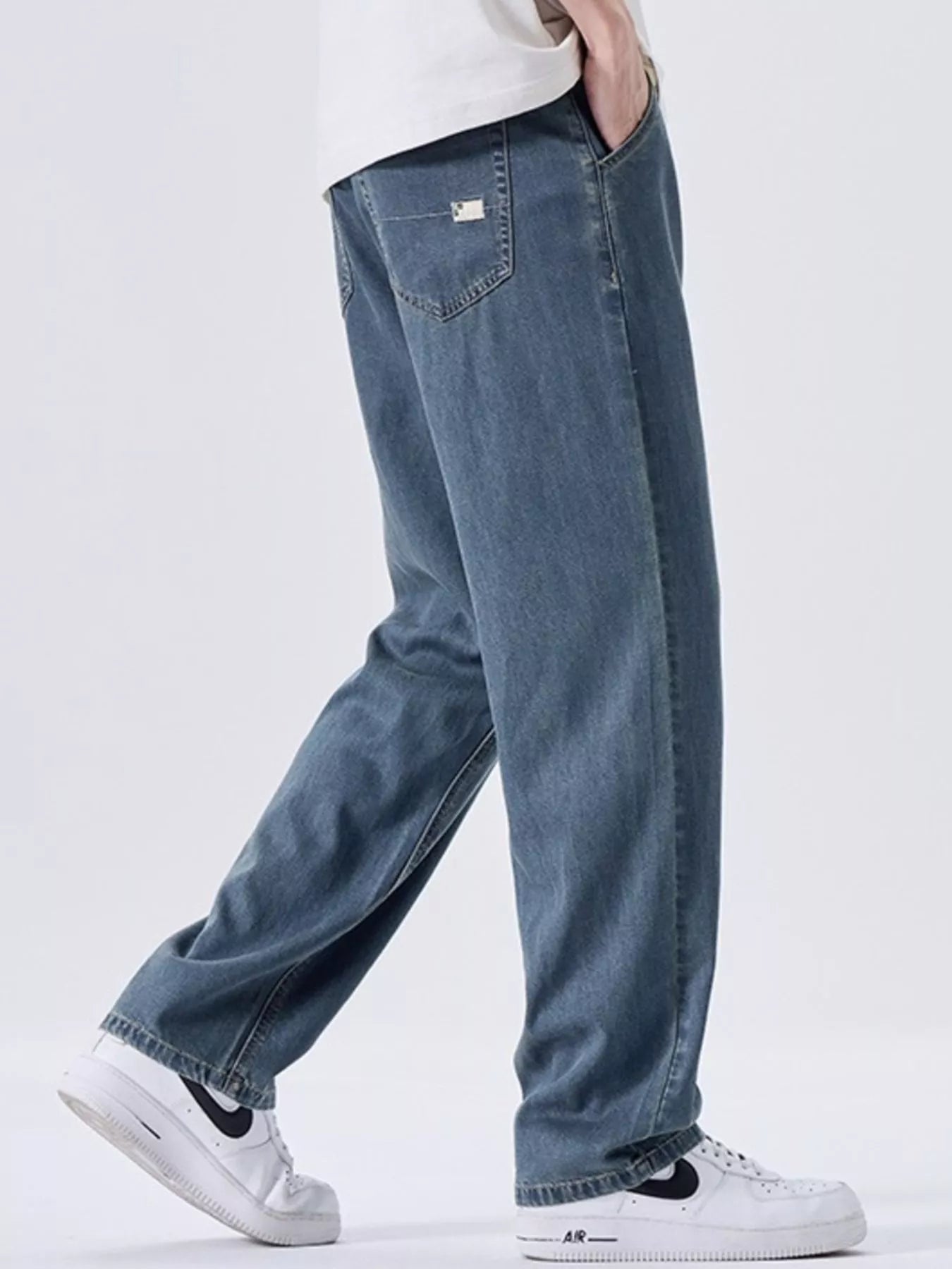 Men's Wash Wide Leg Jeans
