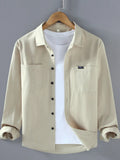 Men's Plus Size Button Up Long Sleeve Shirt