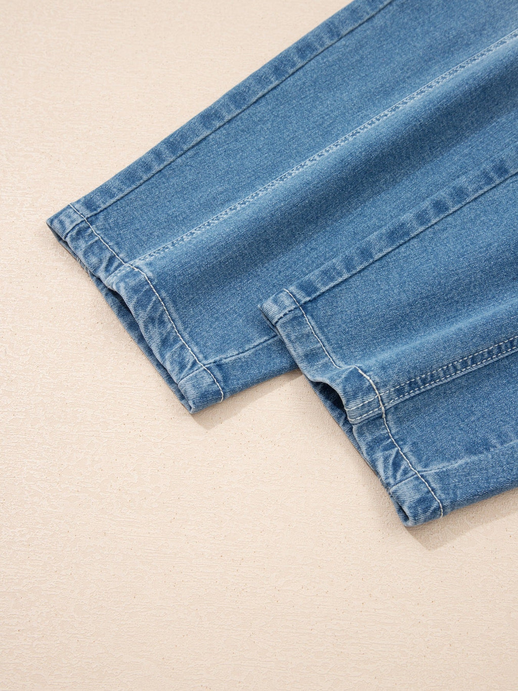 Washed Cuffed Barrel Jeans
