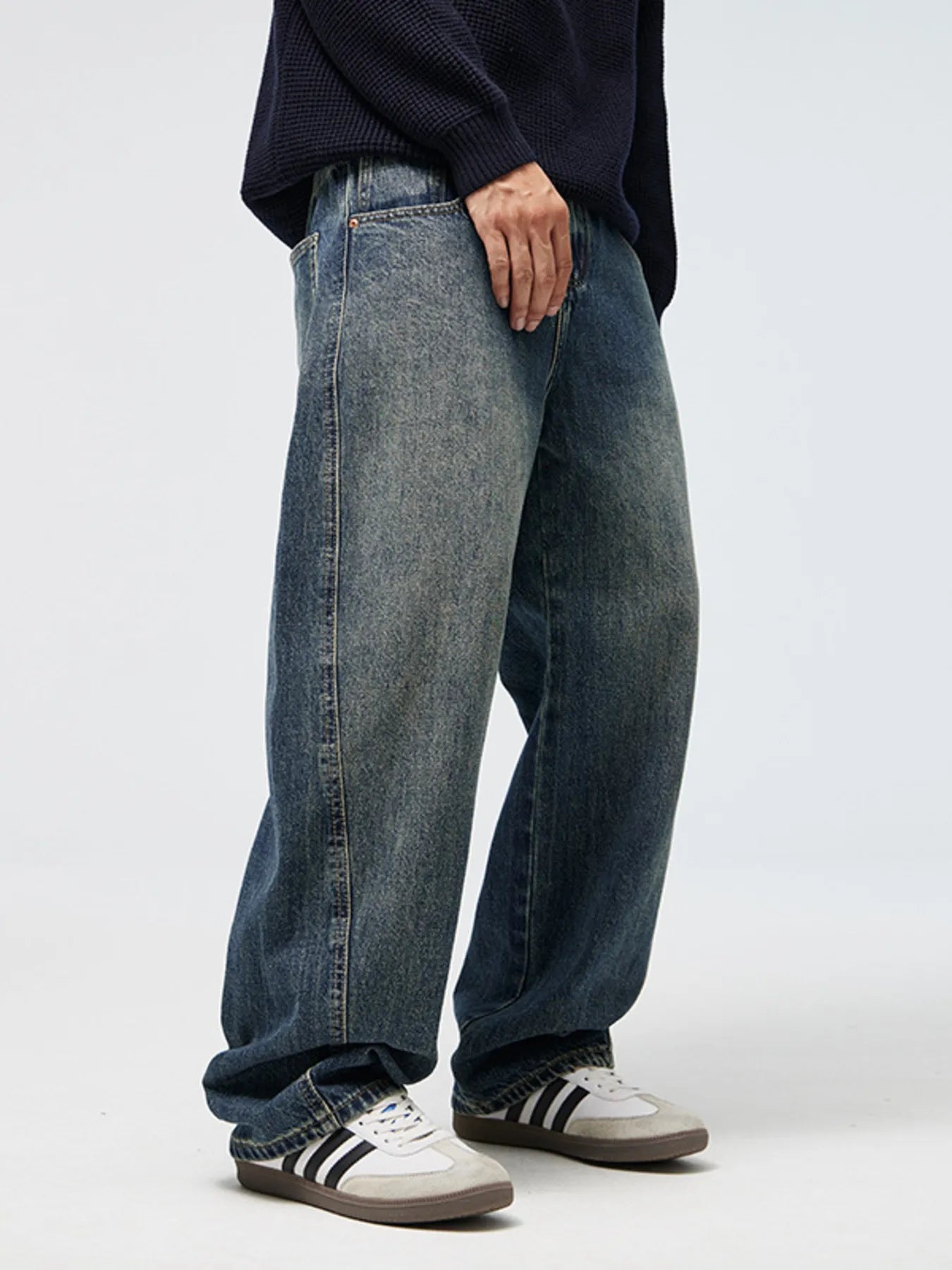 Men's Full Size Wide Leg Jeans Plus Size