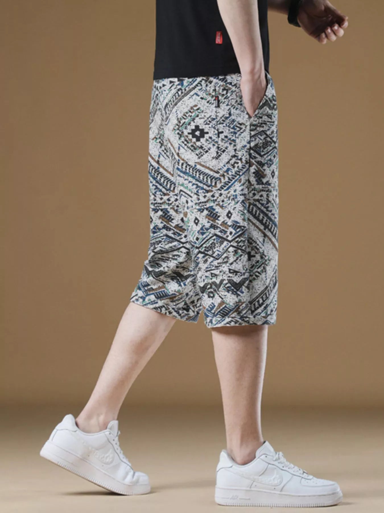 Men's Plus Size Printed Loose Fit Shorts