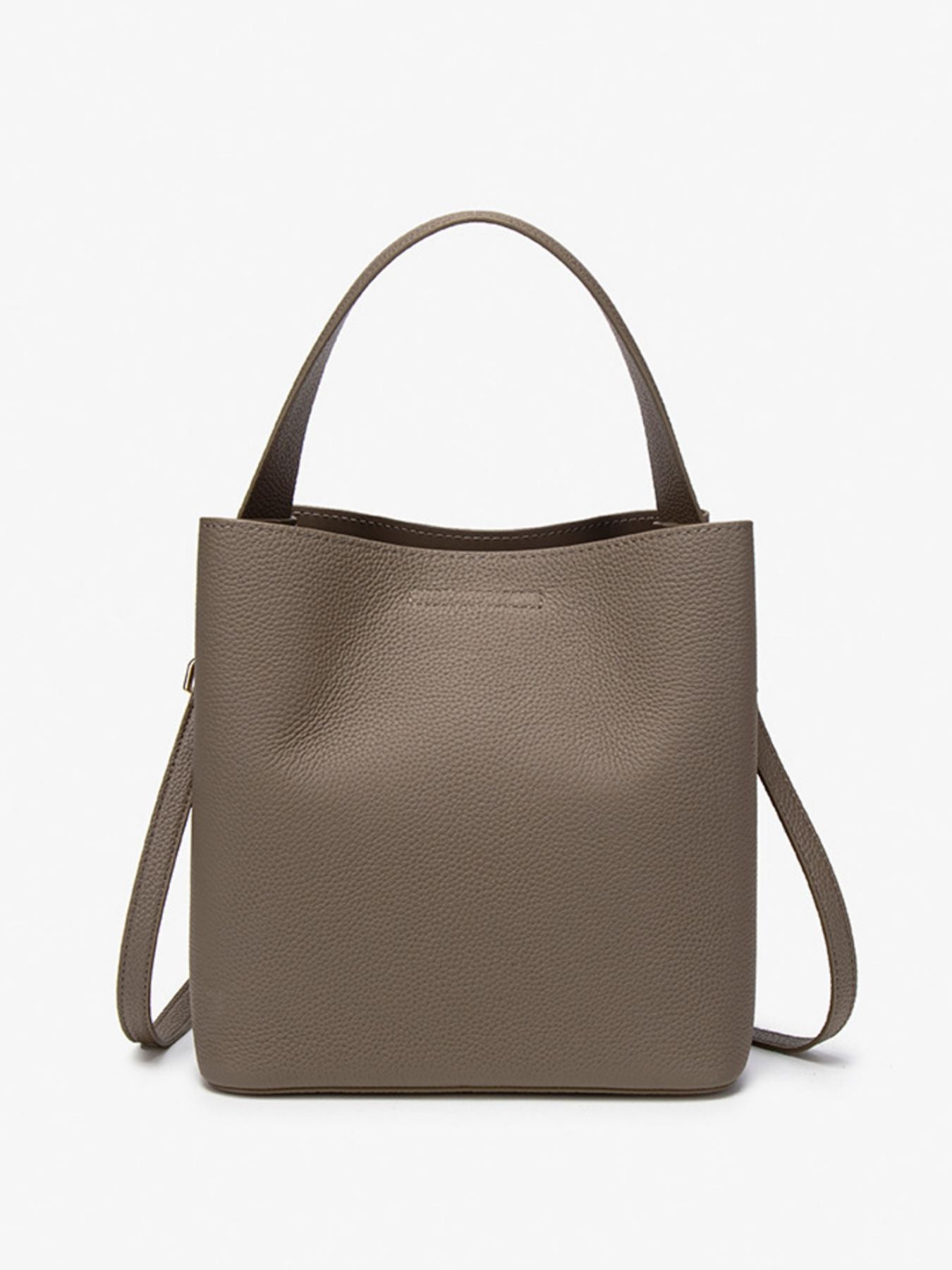 Leather Bucket Crossbody Bag