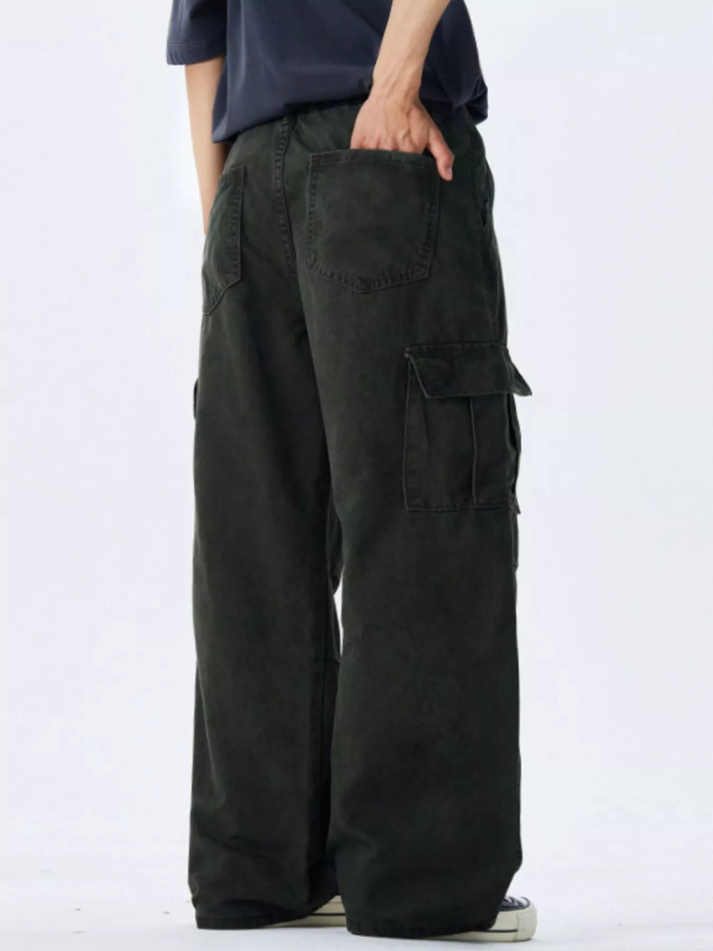 Men's Full Size Wide Leg Cargo Pants Plus Size