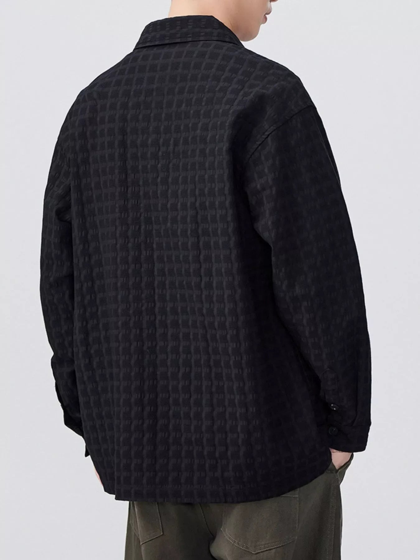 Men's Plus Size Button Up Long Sleeve Shirt