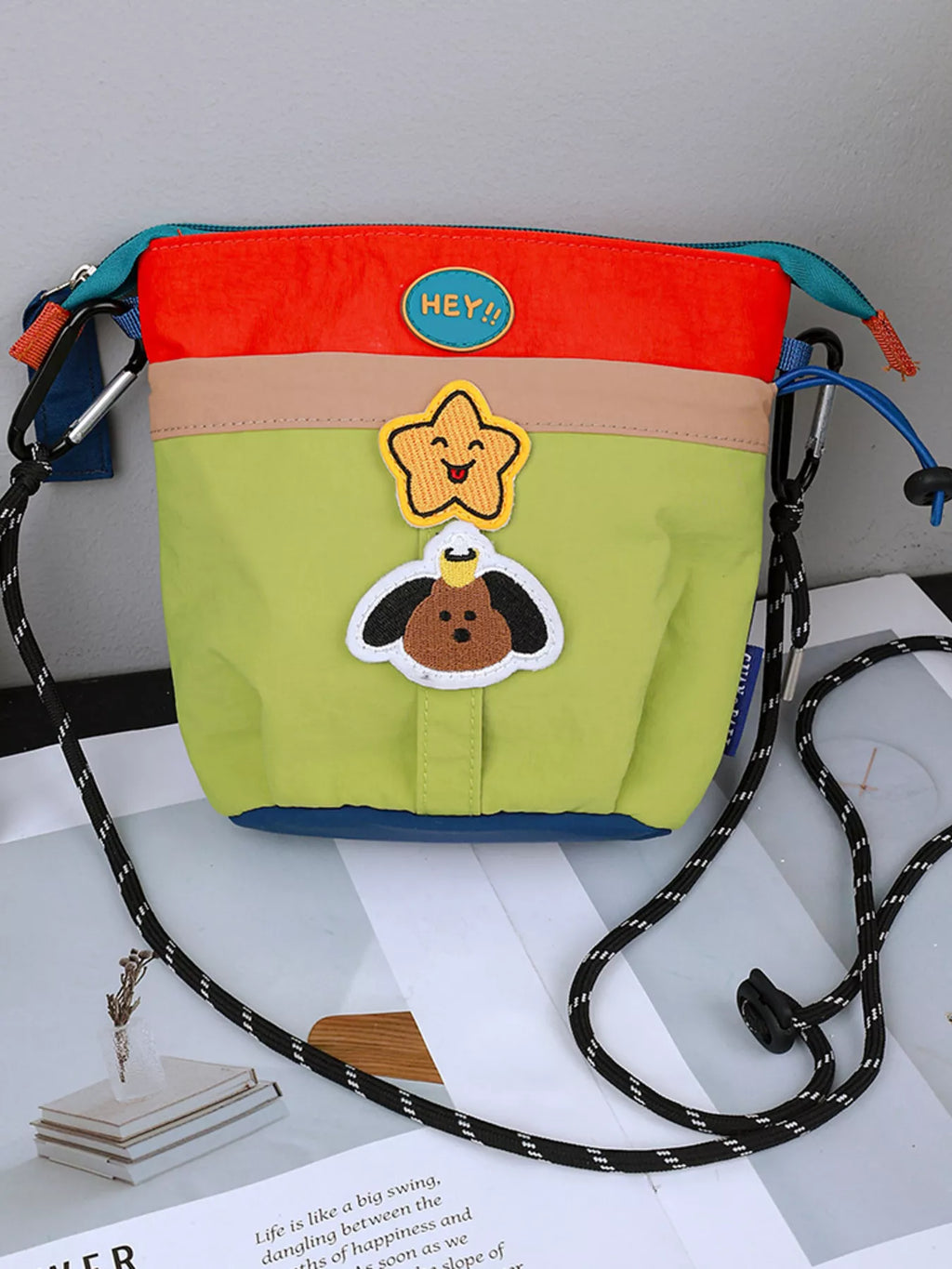 Waterproof Contrast Cartoon Crossbody Bag