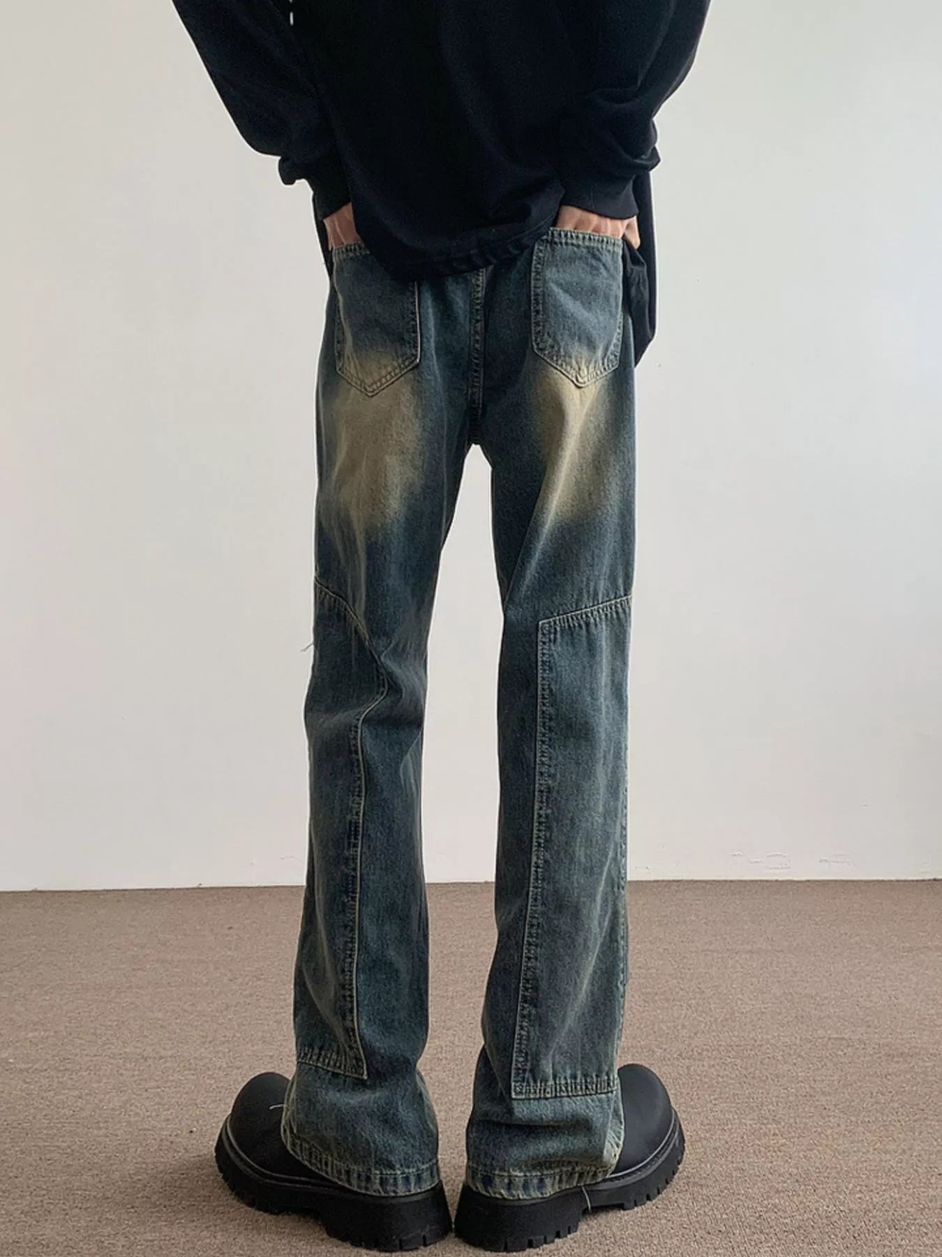 Men's Vintage Wash Flare Jeans