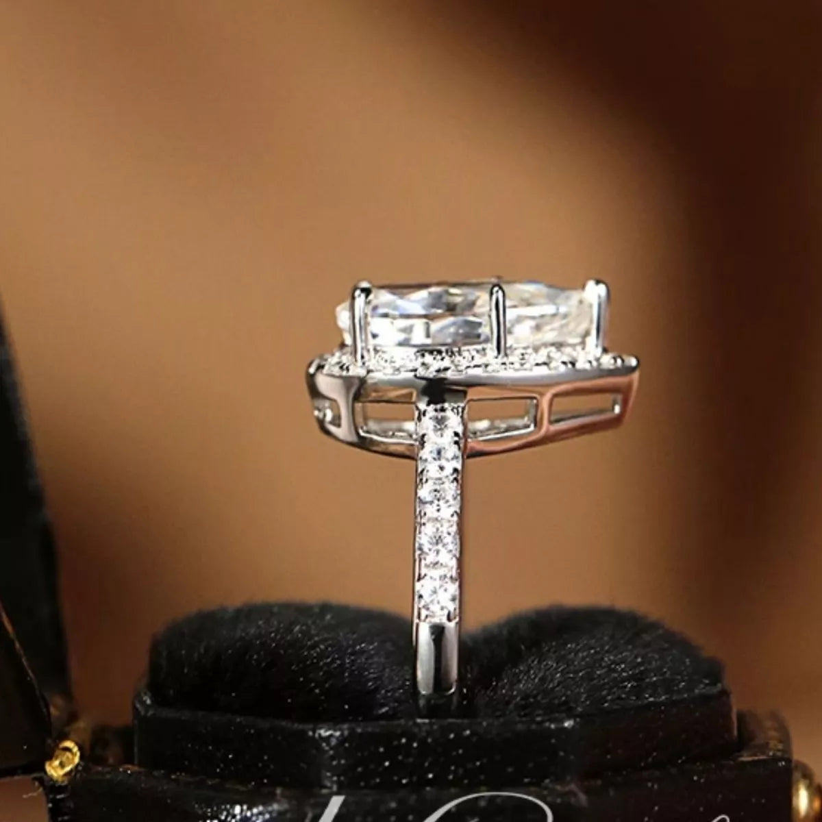 4 Carat 925 Sterling Silver Moissanite Teardrop Ring