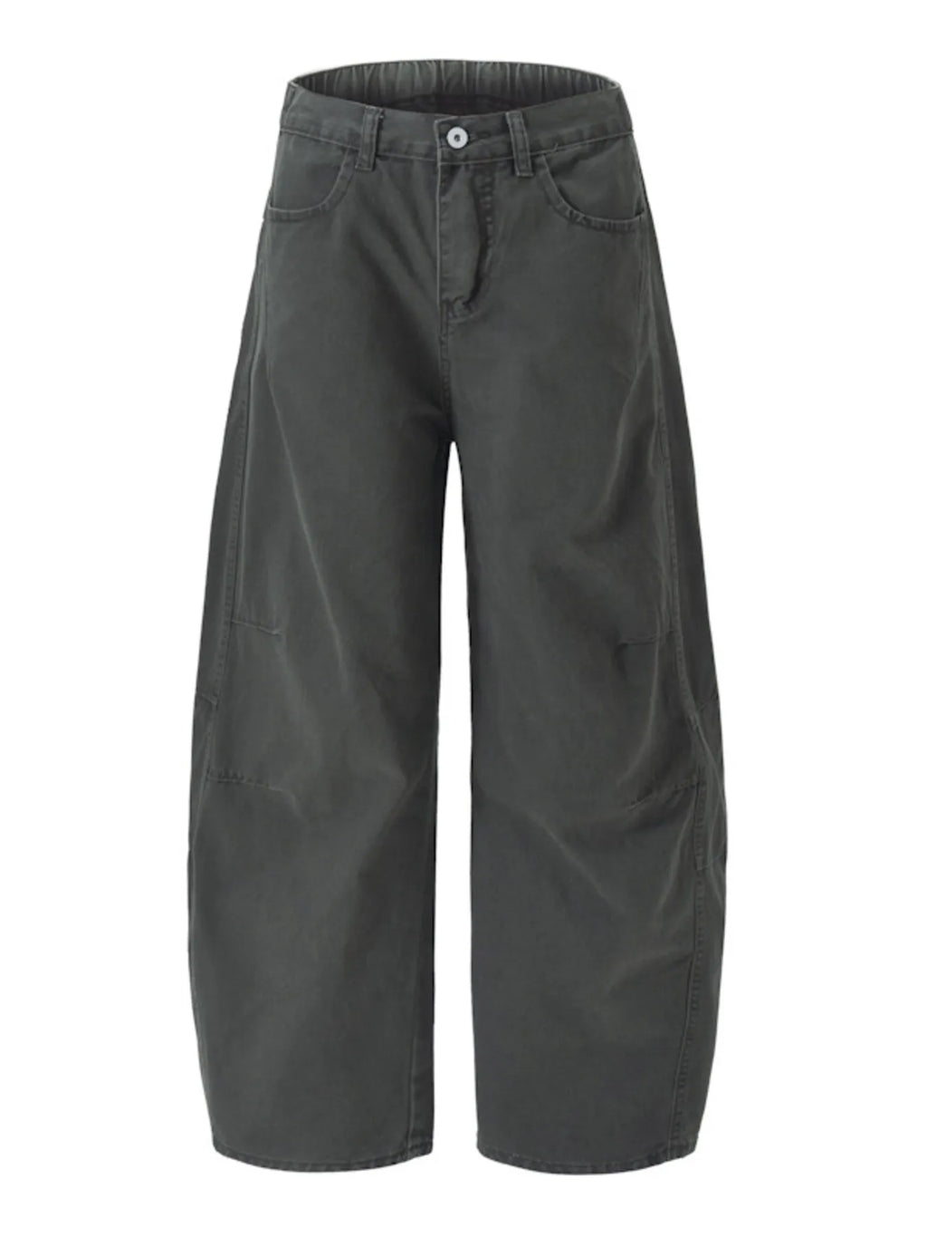 Men's Washed Wide Leg Curved Cargo Jeans