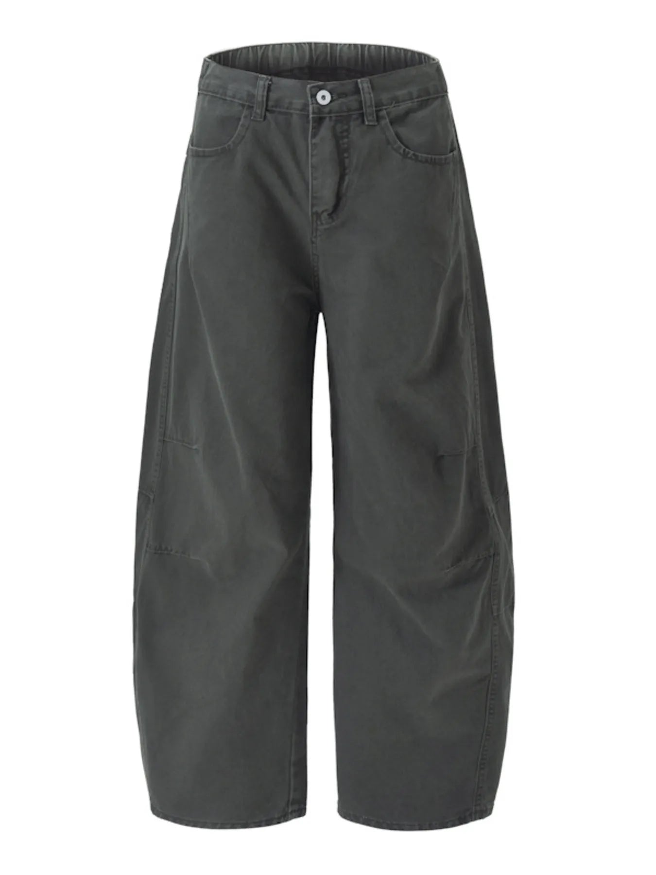 Men's Washed Wide Leg Curved Cargo Jeans