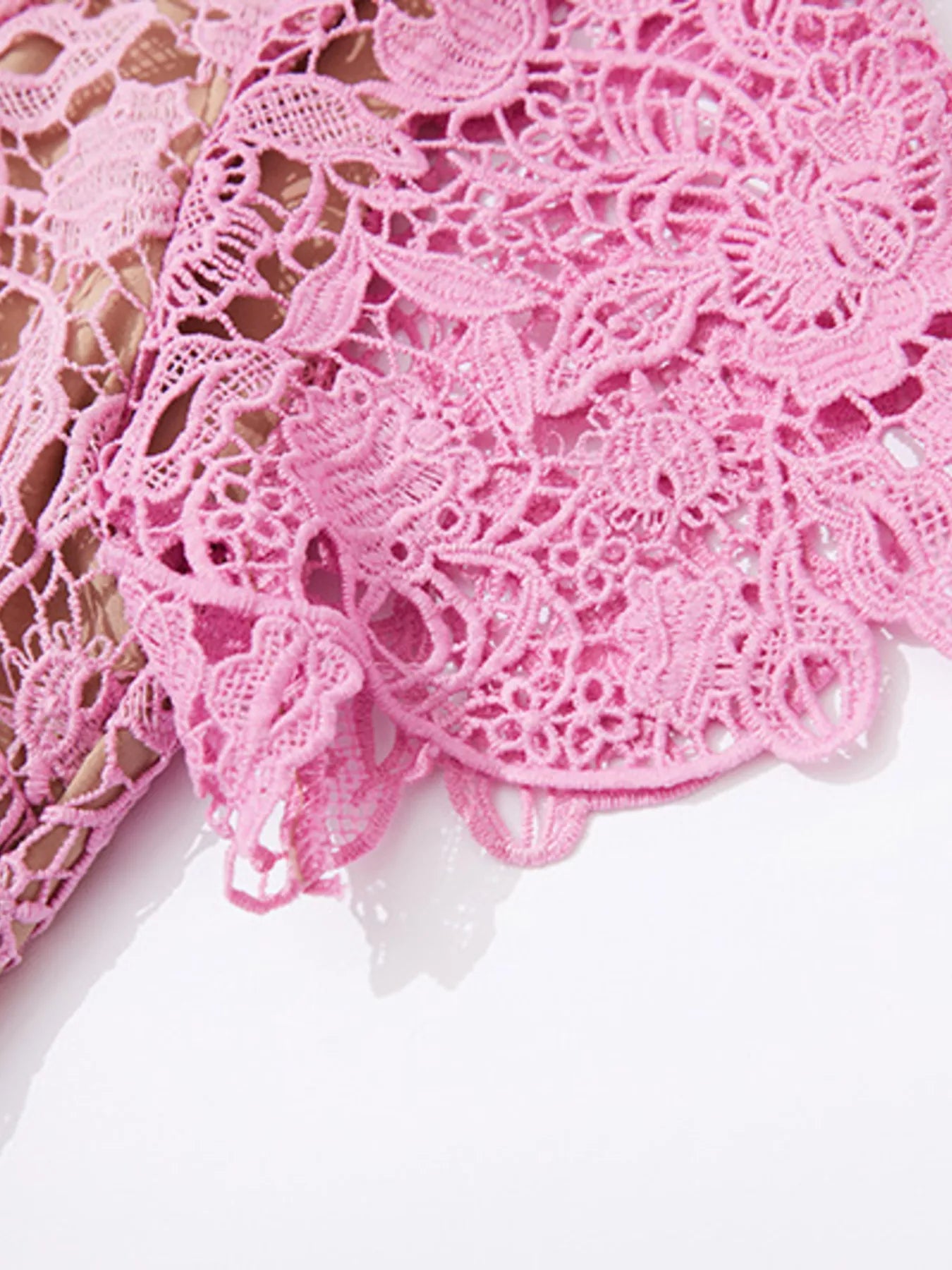 Lace Button-Up Midi Dress