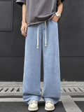 Men's Full Size Wide Leg Drawstring Jeans Plus Size