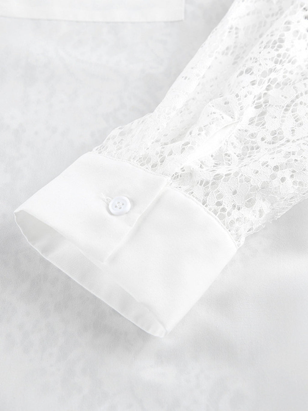 Lace Sleeve Button-Down Shirt