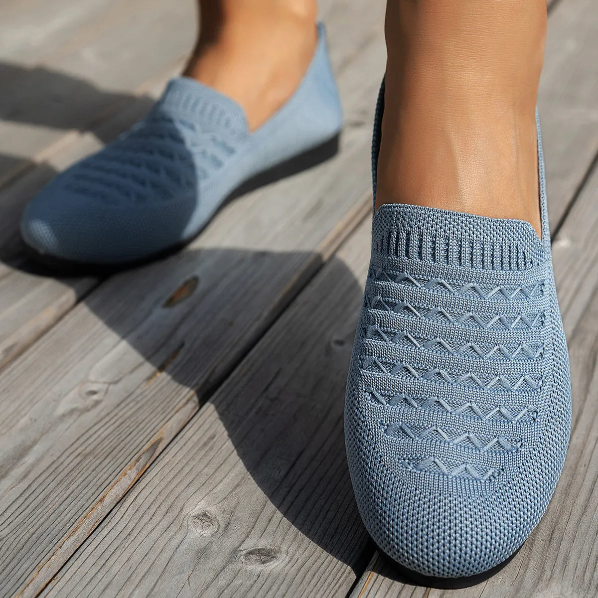 Breathable Knit Slip-On Loafers