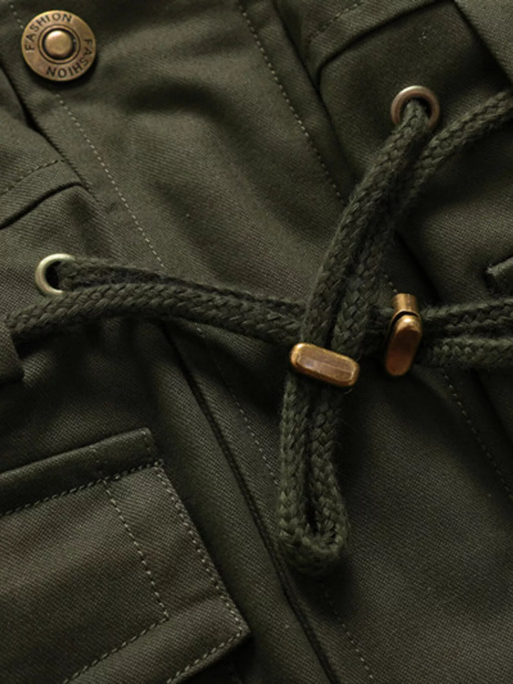 Men's Full Size Zip Up Multiple Pockets Jacket Plus Size
