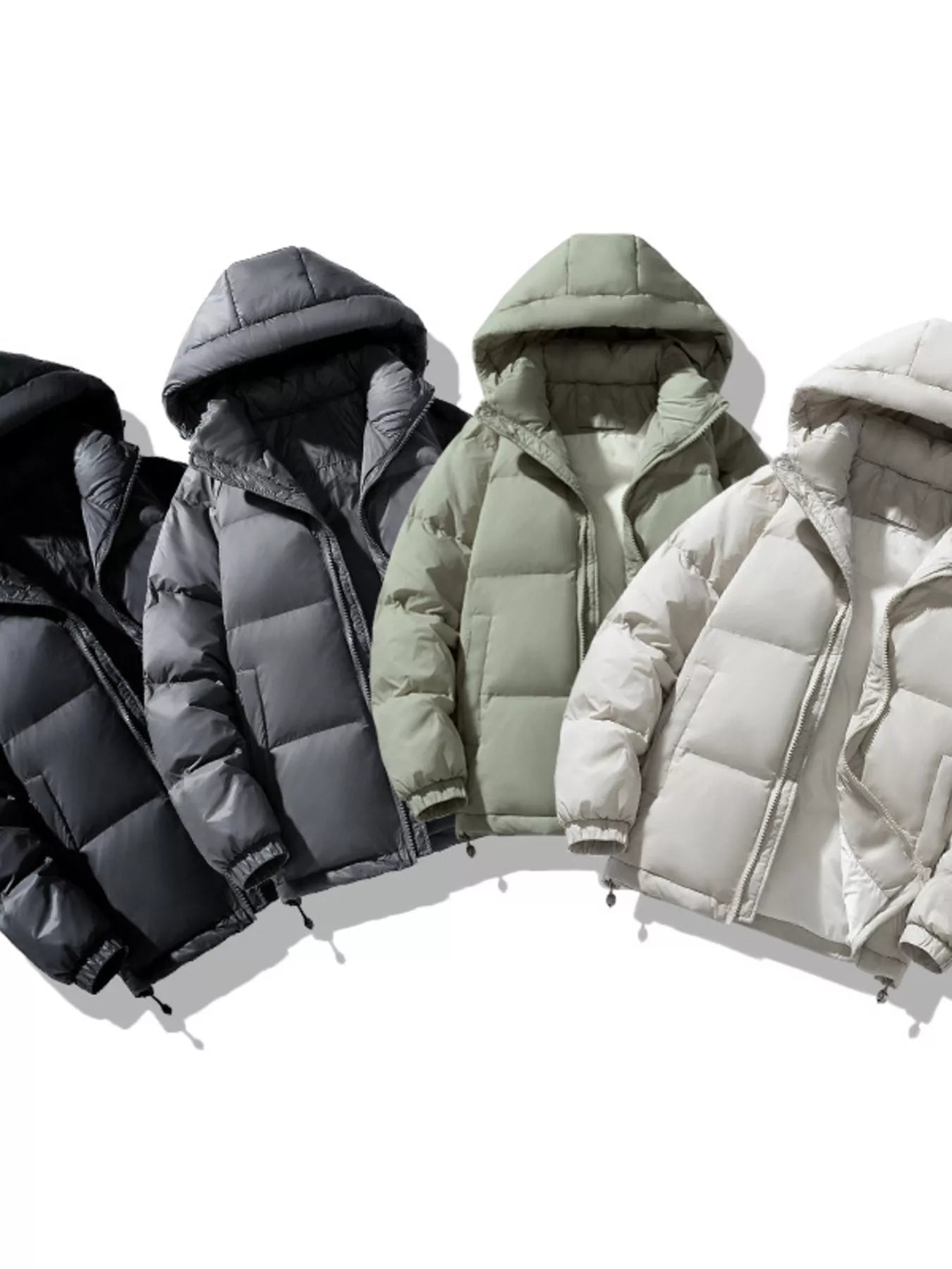 Men's Plus Size Zip Up Hooded Puffer Jacket