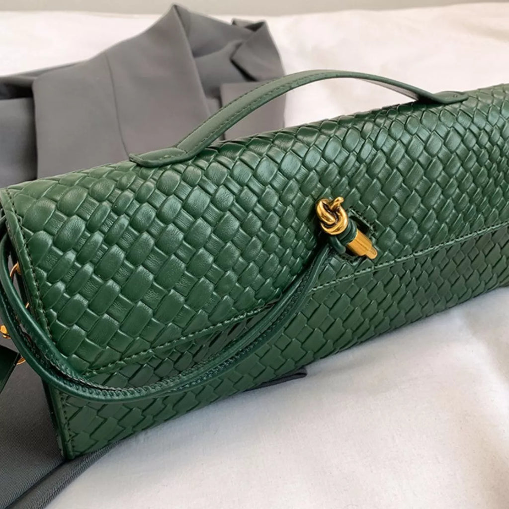 Woven Texture Flap Crossbody Bag