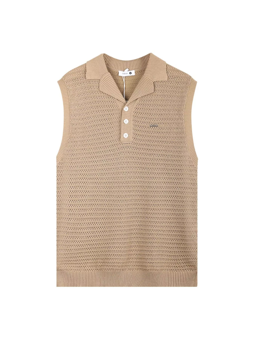 Men's Plus Size Breathable Knit Polo Collar Tank