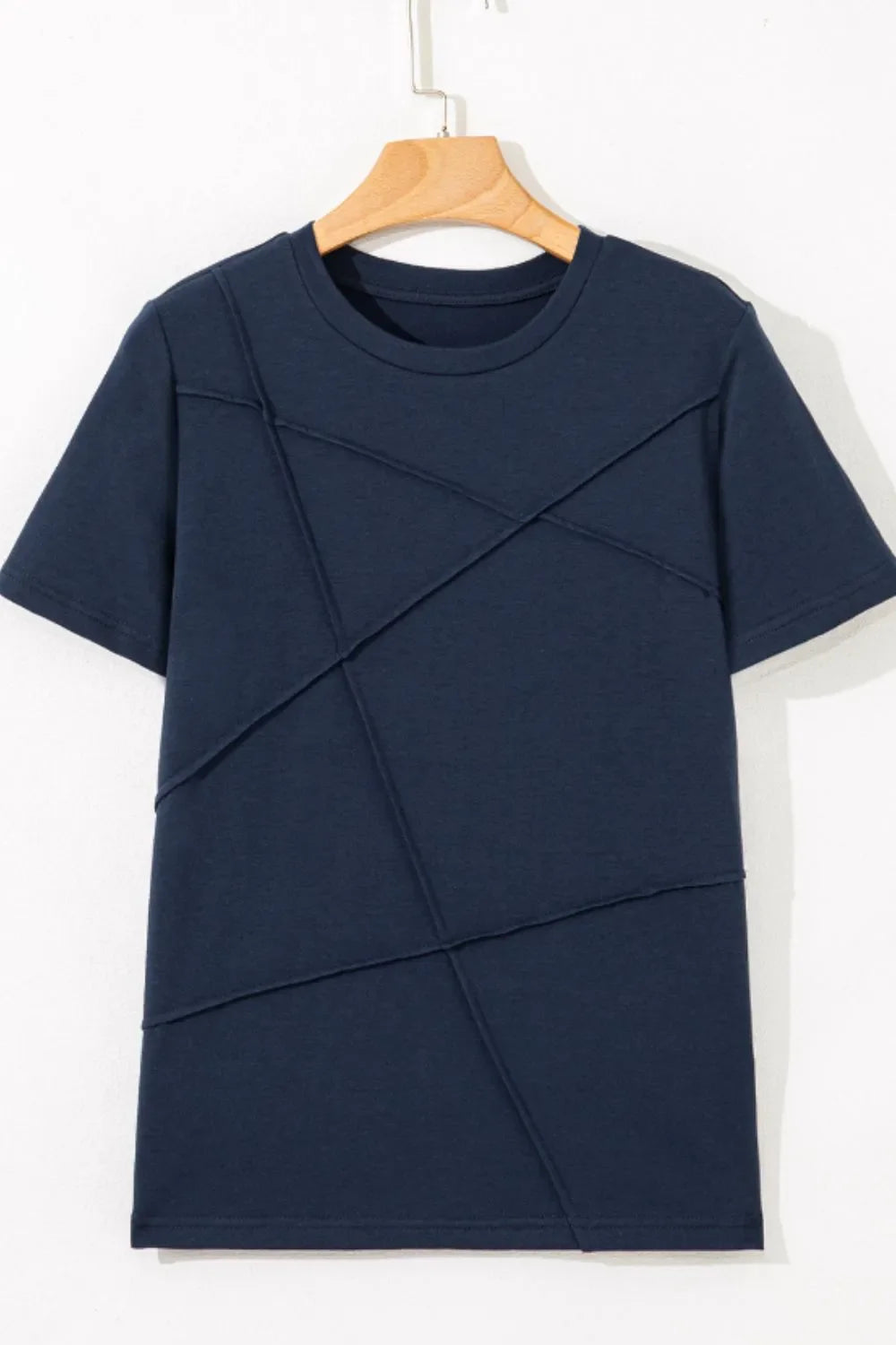 Solid Color Round Neck T Shirt