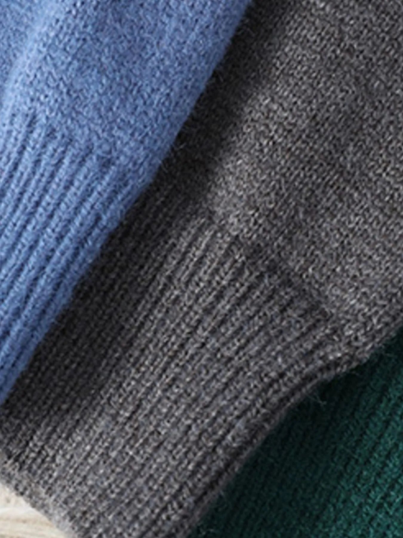 Men's Plus Size Color Block Cable Knit Sweater