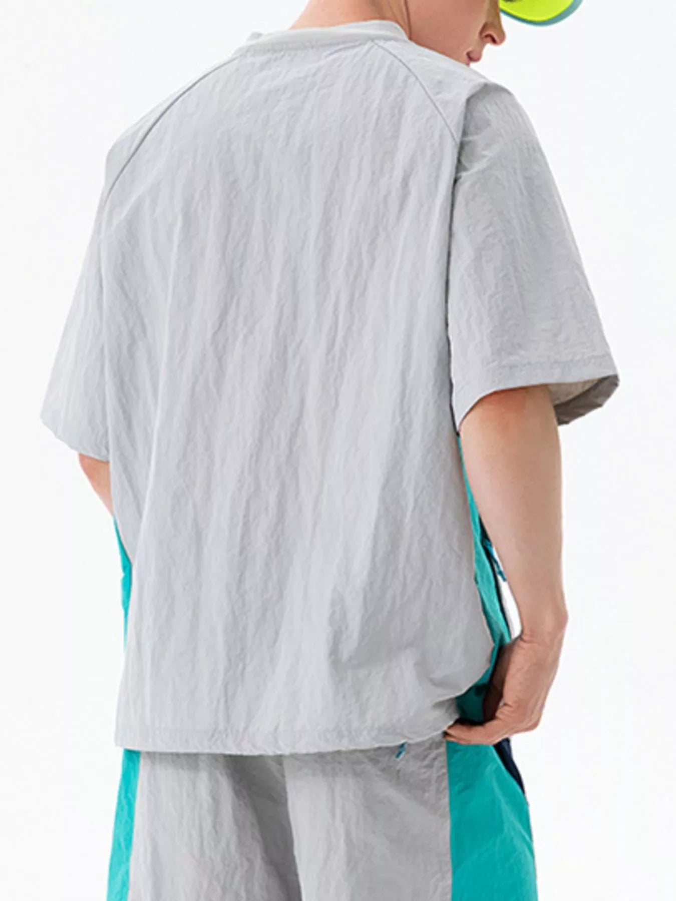 Men's Contrast Round Neck Short Sleeve T-Shirt