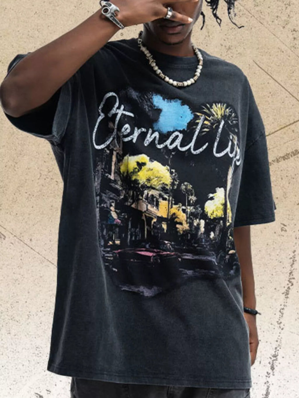 Men's Vintage Graphic Half Sleeve T-Shirt