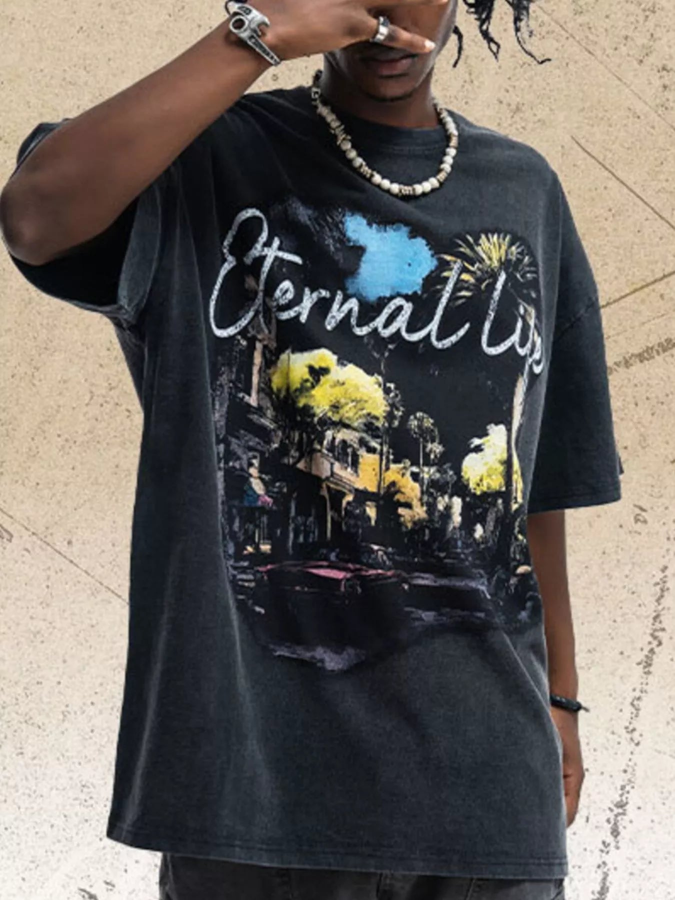 Men's Vintage Graphic Half Sleeve T-Shirt