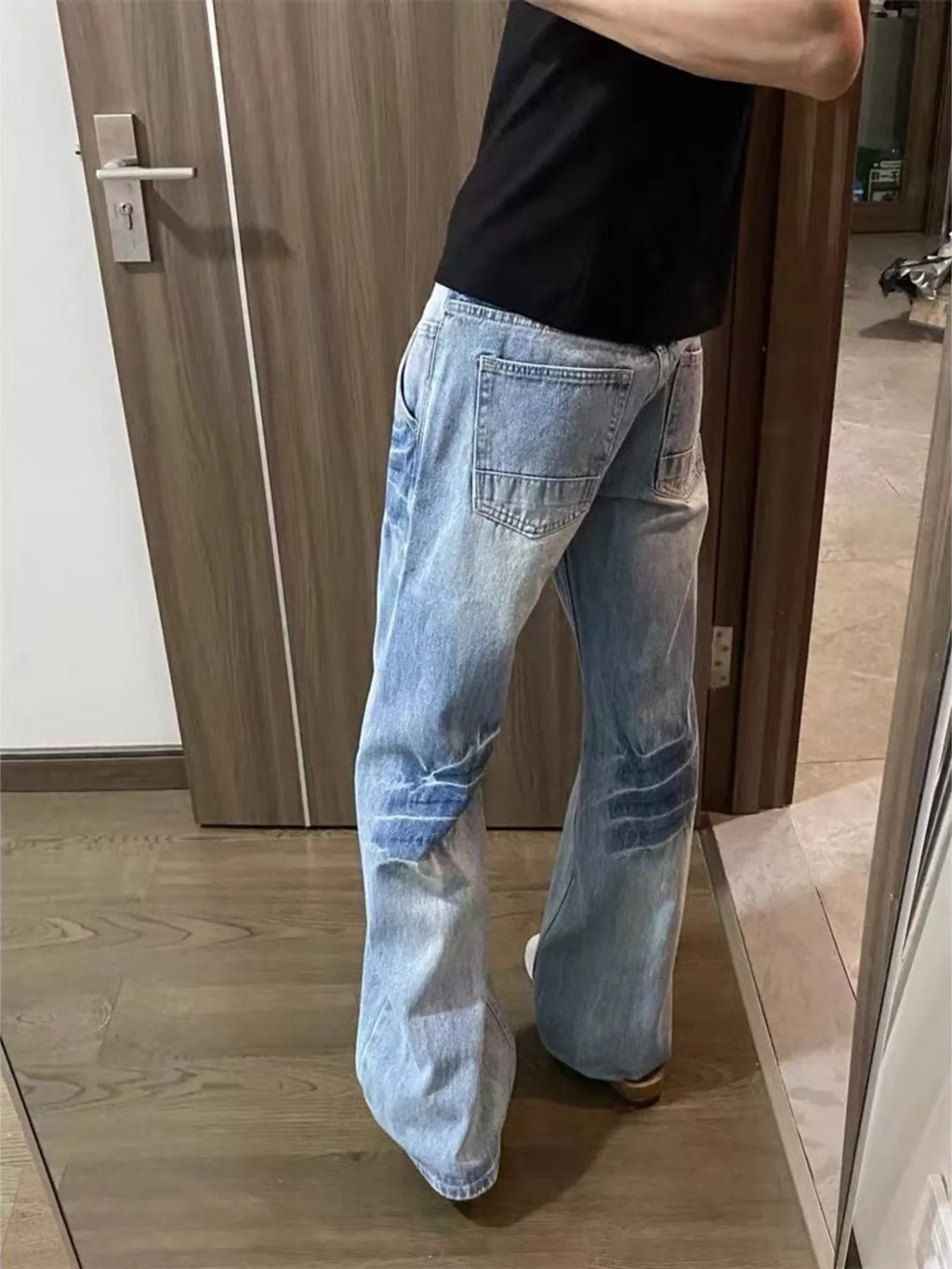 Men's Plus Size Vintage Wash Wide Leg Jeans