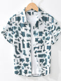 Men's Printed Button Up Short Sleeve Shirt