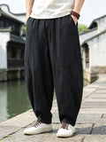 Men's Plus Size Loose Fit Pants with Drawstring Waist