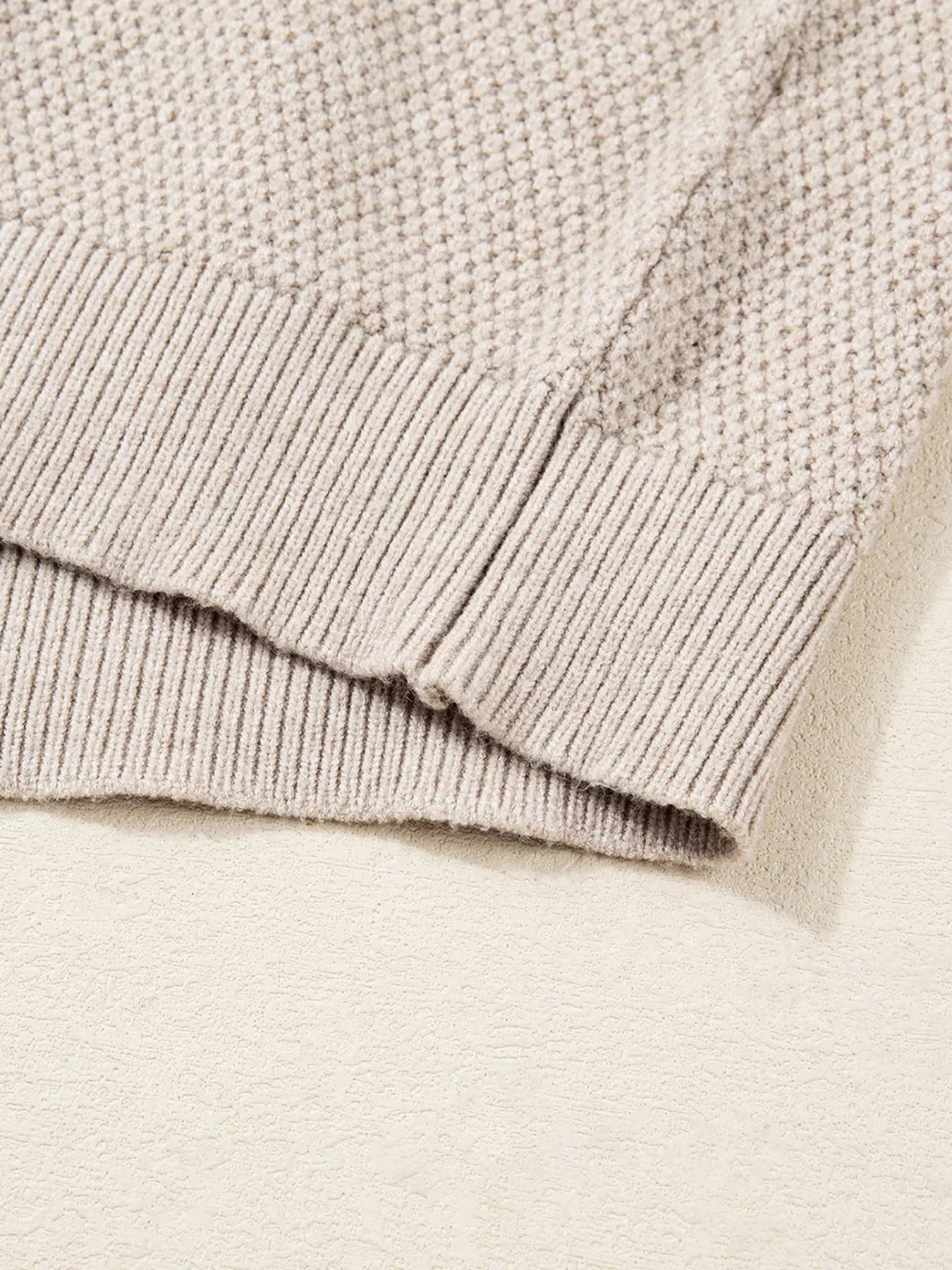 Color Block Knit Striped Sleeve Detail Casual Sweater