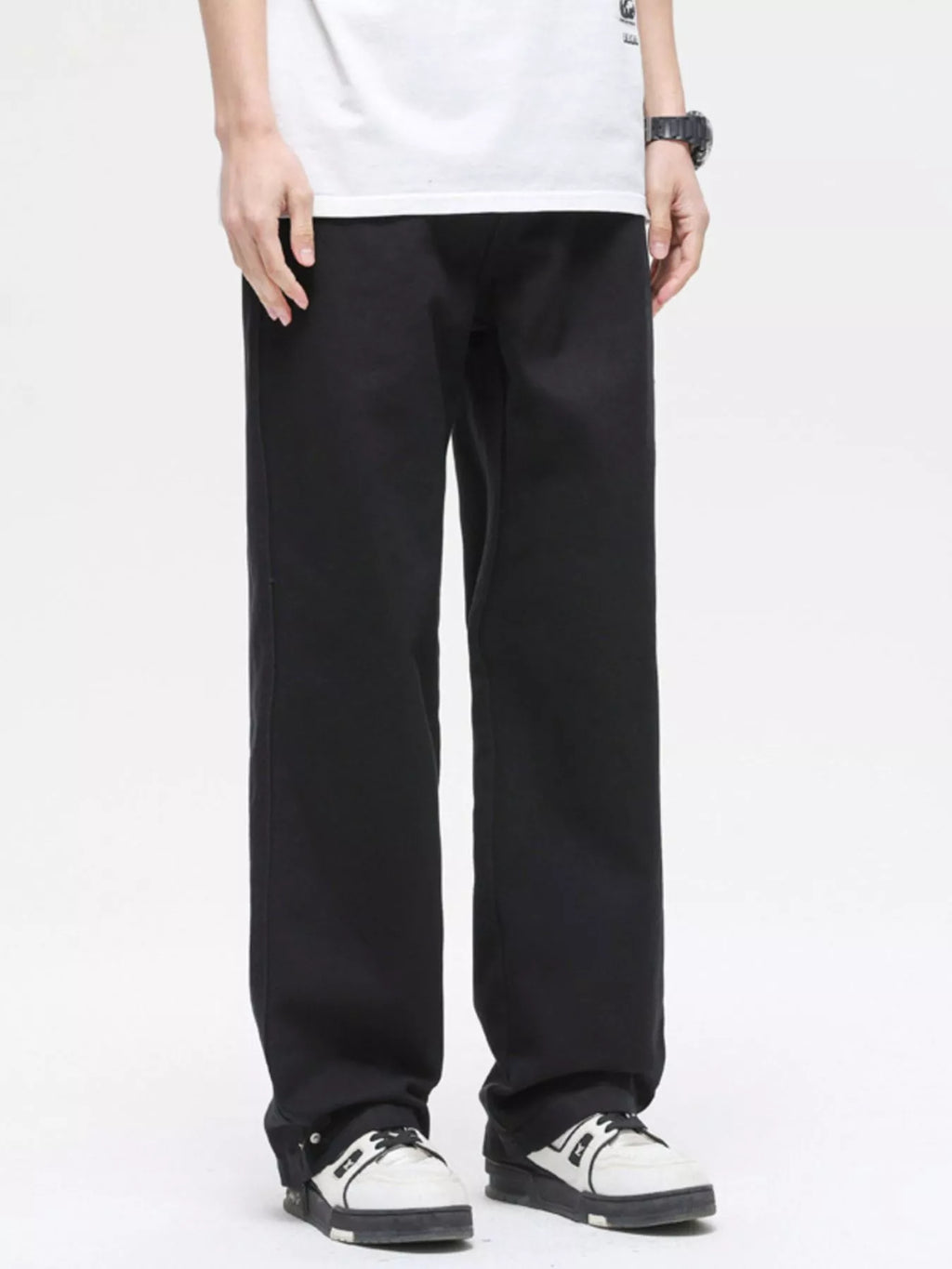 Men's Full Size Washed Wide Leg Jeans Plus Size