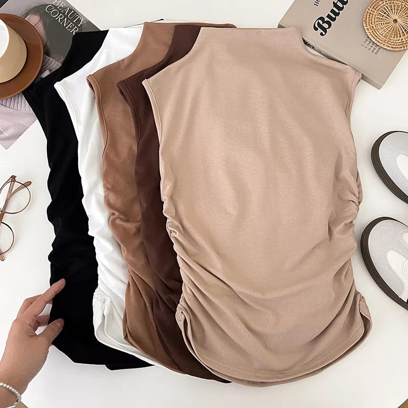 Ruched Mock Neck Tank